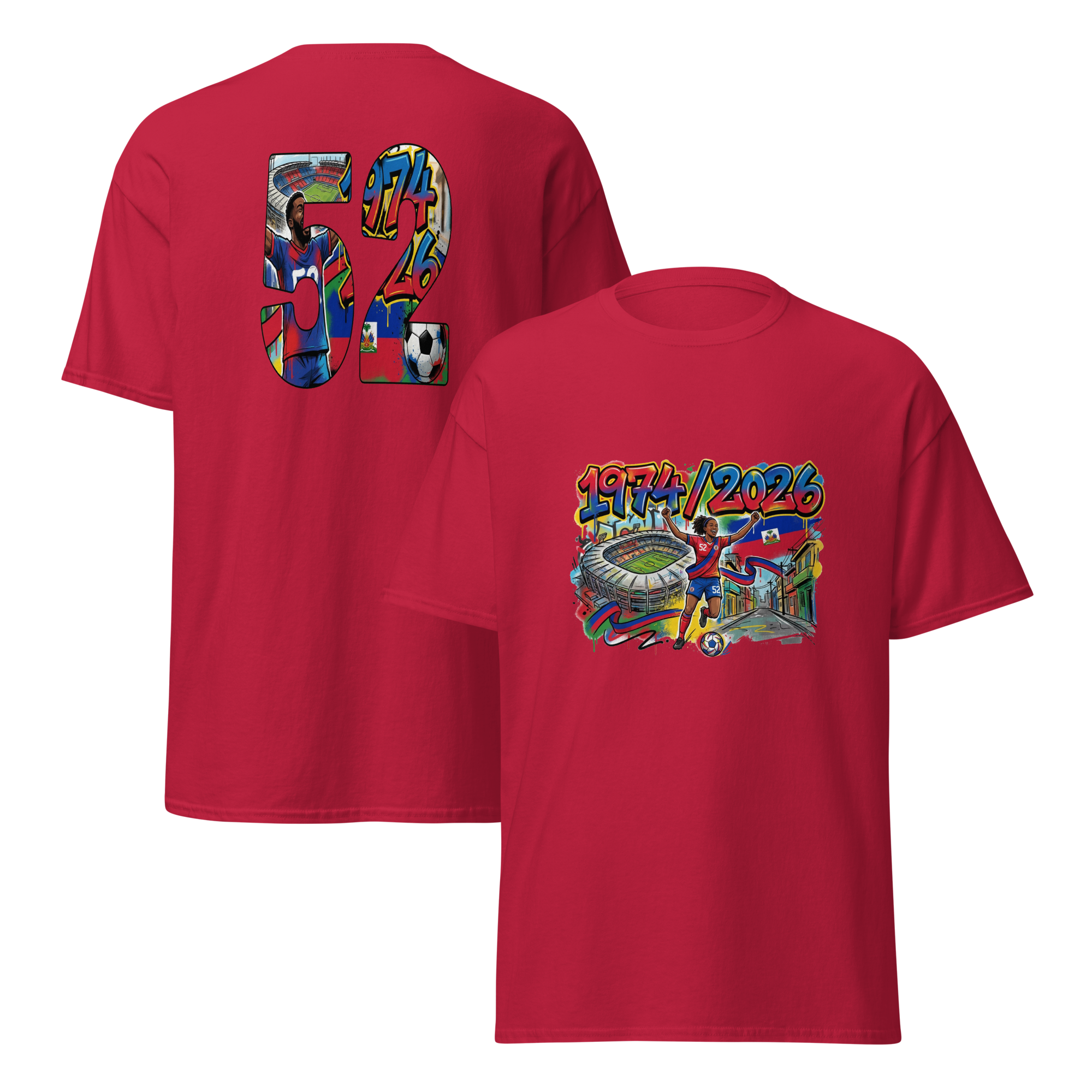 Haiti World Cup Unisex Front and Back T-Shirt 100% Cotton