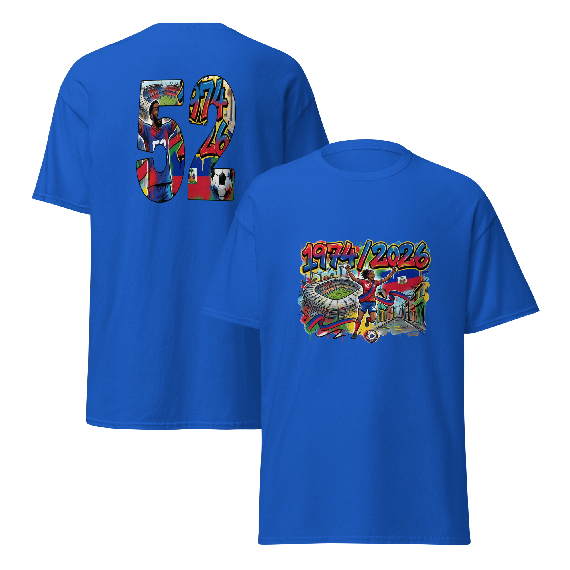 Haiti World Cup Unisex Front and Back T-Shirt 100% Cotton